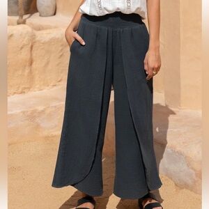 Nomad the Label Asana Cotton Wrap Pants Charcoal